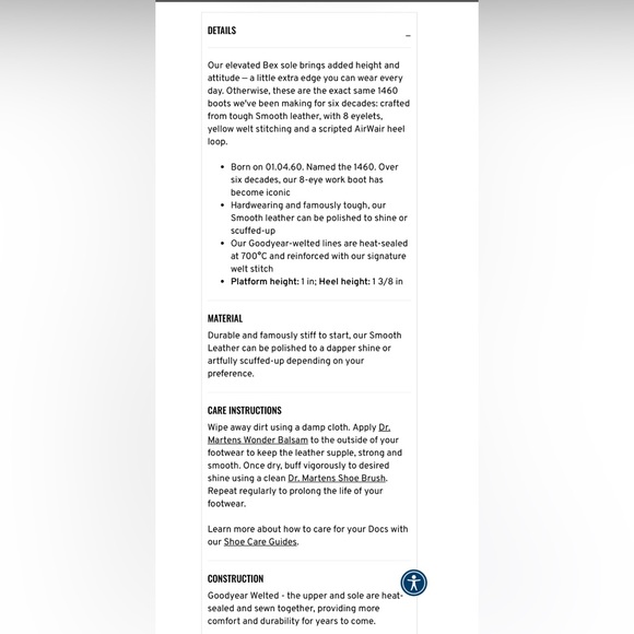 Dr. Martens 1460 BEX SMOOTH LEATHER LACE UP BOOTS -Size 10 Excellent Condition - Picture 10 of 10